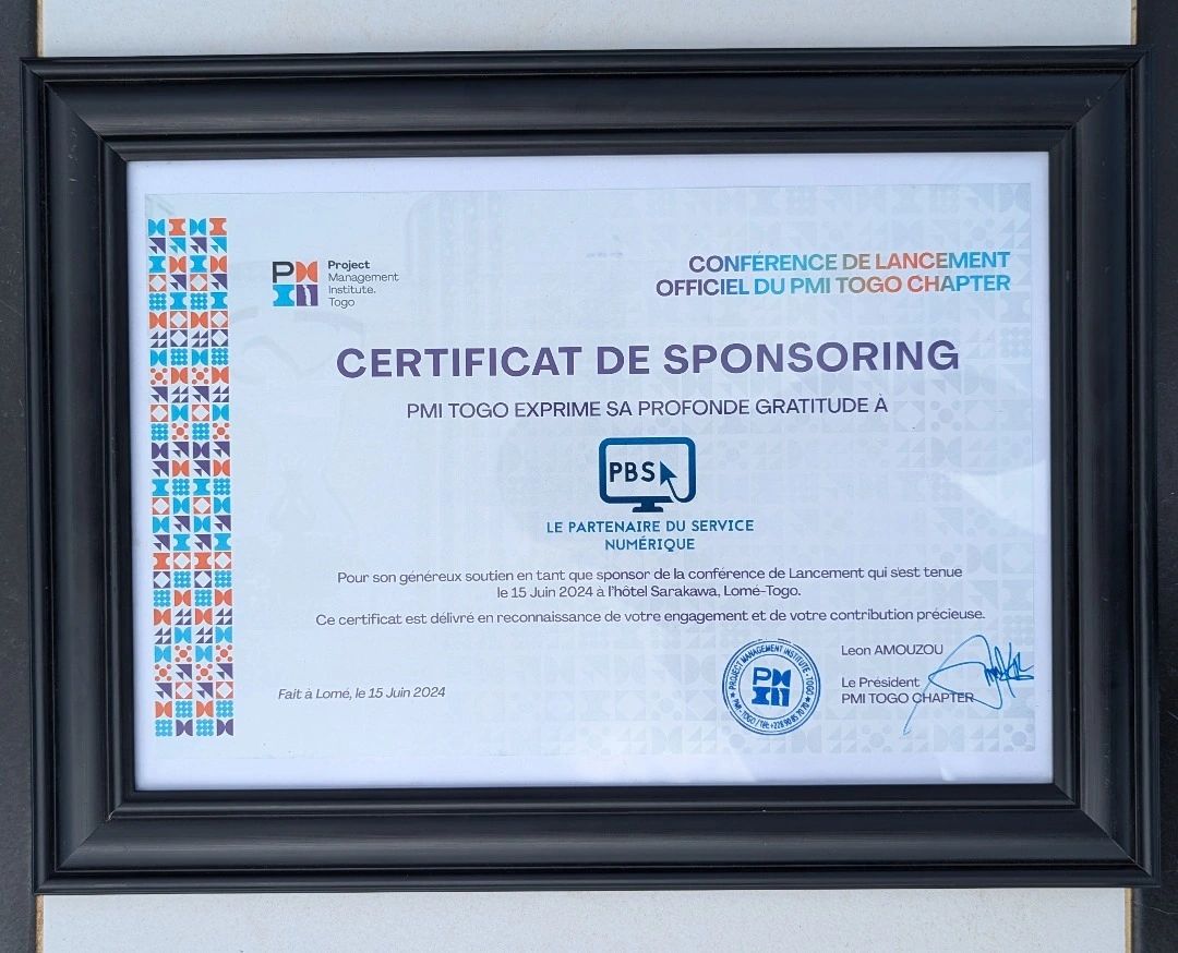 PBS sponsorise le Lancement Officiel du Chapitre Togolais du Project Management Institute.